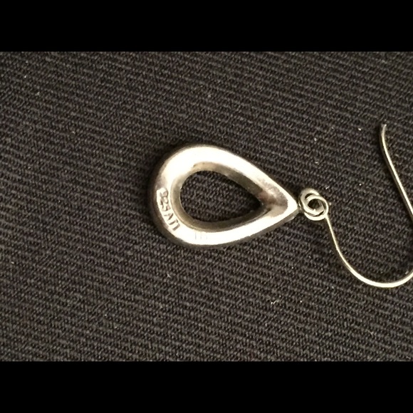 Periwinkle crystal 925 sterling silver dangle earrings - Picture 4 of 7